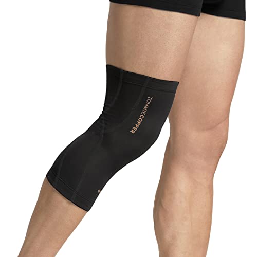 Tommie Copper Performance Compression Knee Sleeve l Knee Brace for Joint Support l Men and Women, Black - Medium