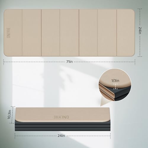 ONLYHE Foldable Yoga Mat,Exercise Mats for Home Workout,Comfortable and Durable,8mm Thick-Portable Folding Mat,Non Slip,Pi...