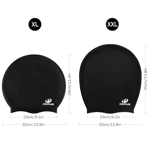 Dsane Extra Large Swimming Cap for Women and Men,Special Design Swim Cap for Very Long Thick Curly Hair&Dreadlocks Weaves ...