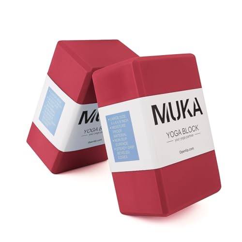 Muka 4 Pack Yoga Blocks 4x6x9 Inch, High Density EVA Foam Yoga Brick for Meditation, Pilates