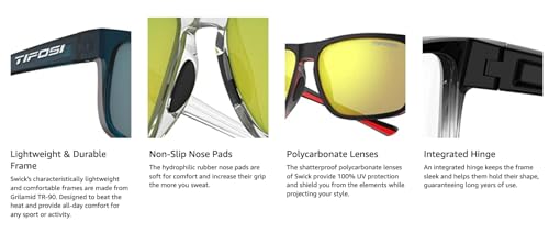 Swick Sport Sunglasses - Ideal For Cycling, Golf, Hiking, Pickleball, Running, Tennis and Great Lifestyle Look