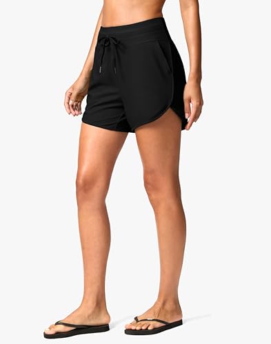 G Gradual Women's 4'' High Waisted Swim Board Shorts Quick Dry Swimming Bathing Suit Bottoms for Women with Pockets Liner