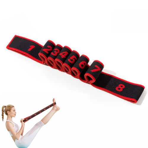 Fitness Resistance Band for Stretching and Yoga, Number Stretch Resistance Band with Clear Markings, 8-Section Elastic Tra...
