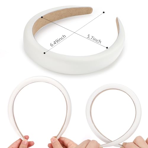 WantGor Padded Headband for Women, Wide Sponge HeadBands Plain Solid Hair Band Hoops Vintage Yoga Head Bands Fashion Elast...