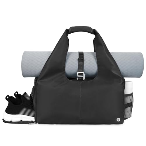 sportsnew Yoga Gym Bags for Women with Shoes Compartment & Wet Dry Storage Pockets & Adjustable Yoga Mat Holder, Patent Pe...