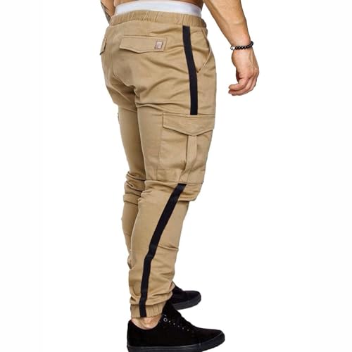 Mens Joggers Pants Cotton Drawstring Workout Classic Fit Comfy Cargo Pants Casual Trendy Lightweight Hiking Outdoor Trousers