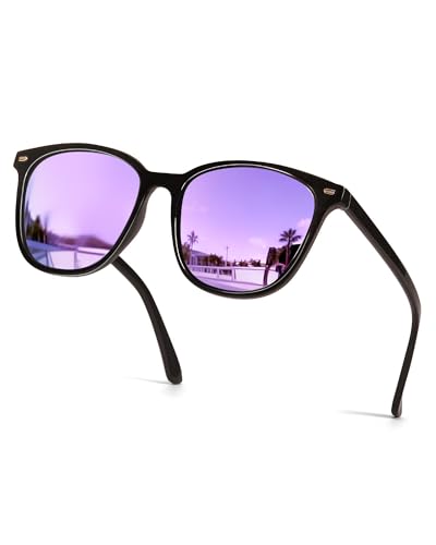 Myiaur Polarized Sunglasses for Women, Square Mirrored Trendy Shades with UV Protection Reduce Glare Sun Glasses