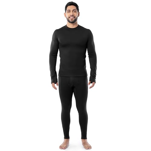 Fruit of the Loom mens Heavyweight Brushed Back Fleece Thermal Underwear Base Layer Set