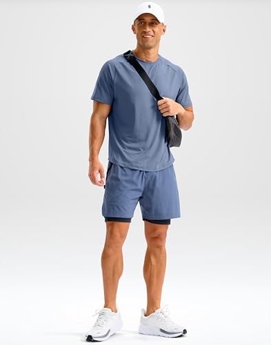 Soothfeel Mens Workout Shirts Quick Dry Athletic Running T-Shirts Short Sleeve Cooling Moisture Wicking Gym Active Tee Tops
