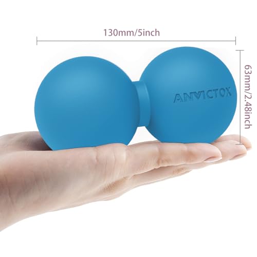 ANVICTOX Peanut Massage Ball,Double Lacrosse Ball for Neck and Back,Medium Density Myofascial Release Massager Ball for De...