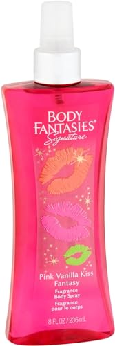 BODY FANTASIES SIGNATURE Fragrance Body Spray, Pink Vanilla Kiss Fantasy, 8 Fluid Ounce (BF44) (Pack of 2)