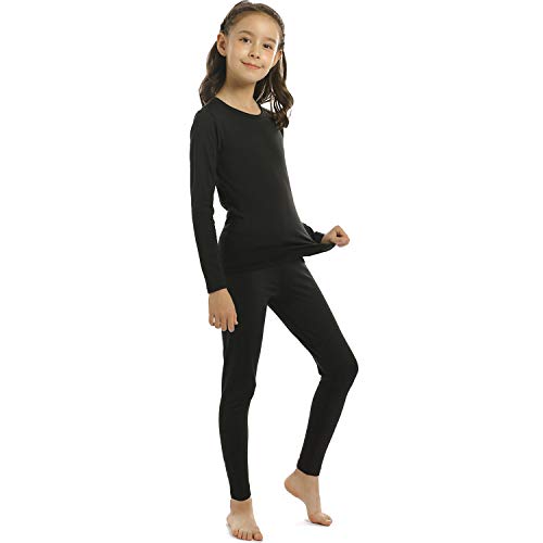 ViCherub Girls Thermal Underwear Set for Kids Long Johns Fleece Lined Base Layer Top & Bottom Cold Winter Thermals