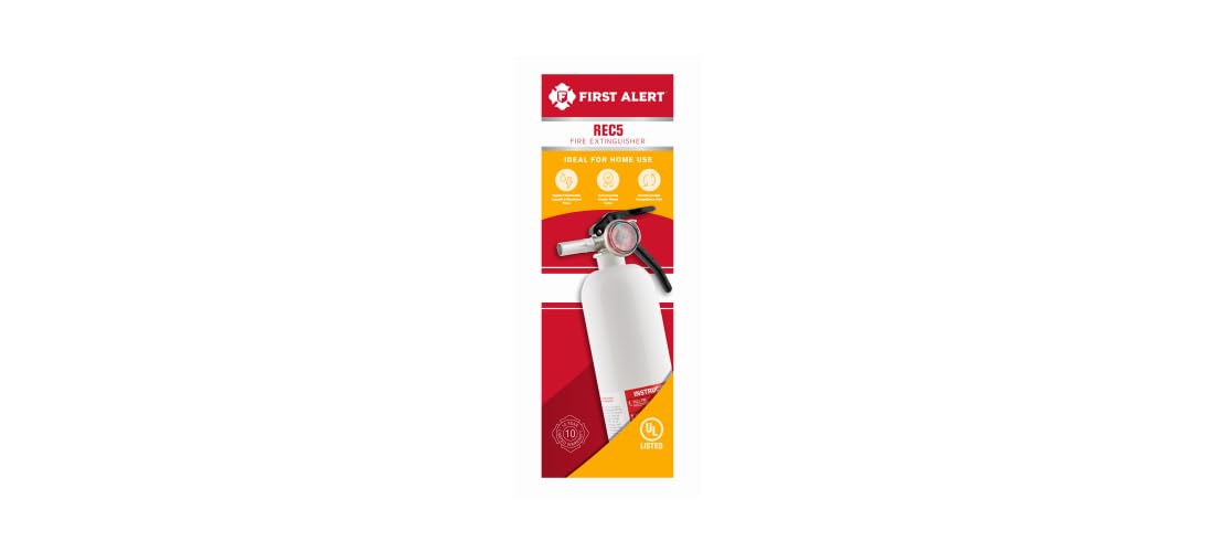 First Alert REC5 Recreation Fire Extinguisher, UL Rated 5-B:C, White, 1-Pack