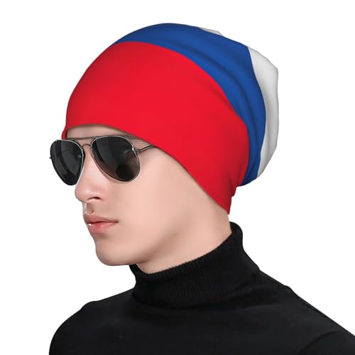 sackhg Flag of Slovakia Print Winter Beanie Hat Men Women Soft Lightweight Thermal Cap for Outdoor Skiing Wear Black