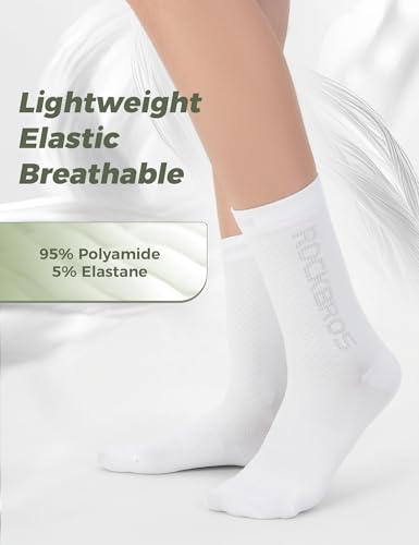 ROCKBROS Cycling Socks,Crew Length,Breathable & Non-Sticky with reflective logo,All Seasons for Men Women Bike Socks