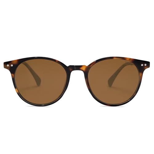 SOJOS Small Round Classic Polarized Sunglasses for Women Men Vintage Style UV400 Lens MAY SJ2113