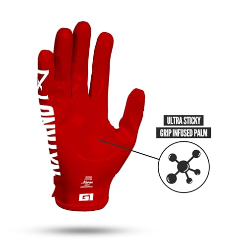 Nxtrnd G1 Pro Men's Football Gloves, Adult Sticky Receiver Gloves