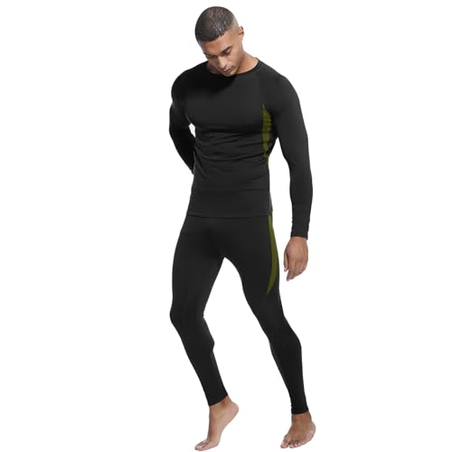 MEGE KNIGHT Thermal Underwear for Men Long Johns Top and Bottom Set Fleece Lined Base Layer Hunting Clothes for Cold Weather