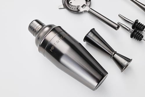 Mint & Mortar Cocktail Shaker Set, 7-Piece Bartender Kit with Stand, 24oz Martini Shaker Bottle Stainless Steel Bar Tools,...