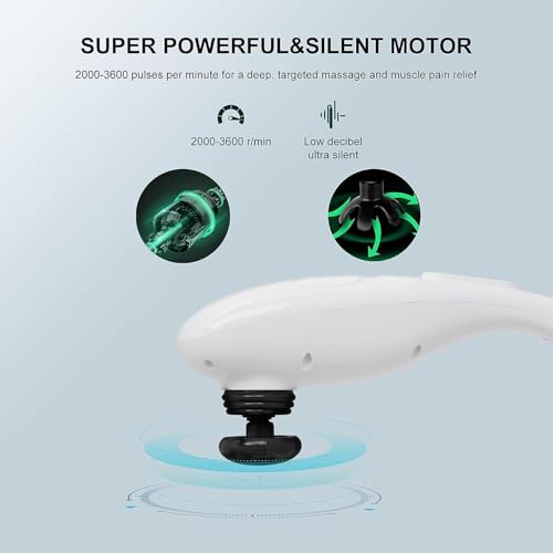 MEGAWISE Cordless Back Massager for Shoulders, Waist, Legs, Rechargeable 3200mAh Battery, 5 Speed and 5 +2 Massage Nodes 5...