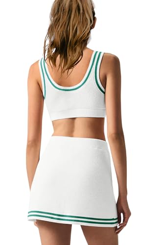 Nirovien Womens Workout Sets 2 Piece Tennis Sets Skorts Sets Athletic Gym Golf Outfits Tank Top and Skort