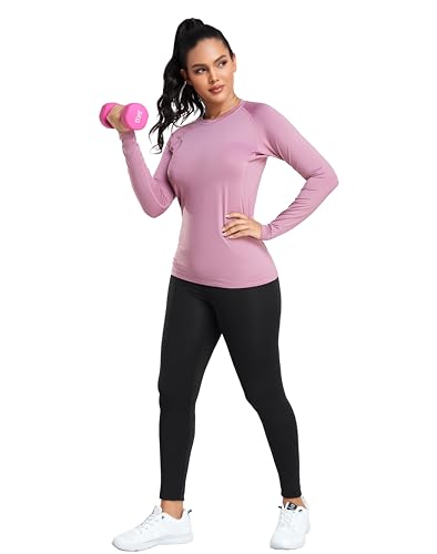 TELALEO 4 Pack Women's Long Sleeve Compression Shirt - High Performance Workout Baselayer for Athletic Sports