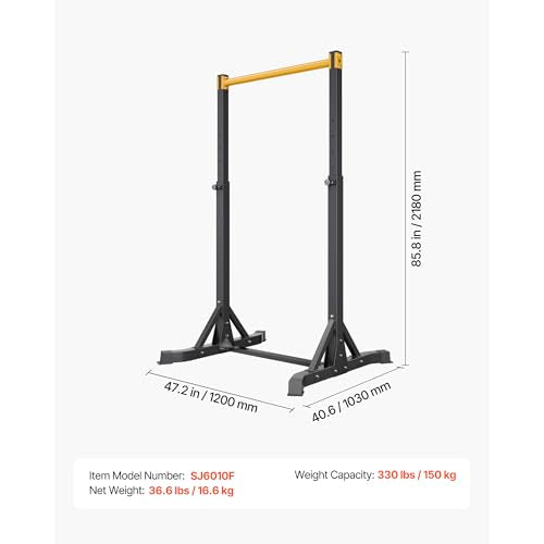 VEVOR Pull Up Bar, 330LBS Capacity Portable Pullup Bar Station, Pullup Bars Free Standing with H-Frame Structure & Heavy-D...