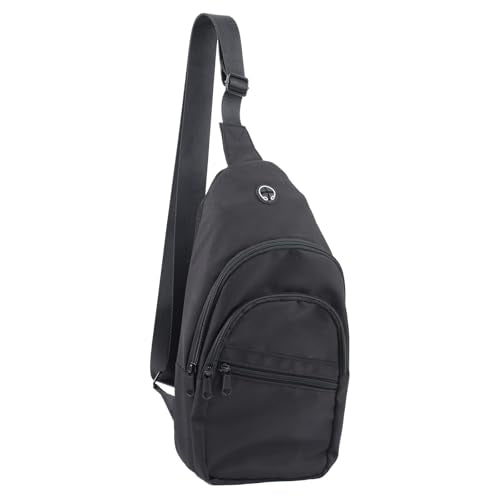HOTOR Lightweight Travel and Outdoor sling bag, Sleek Lightweight Shoulder Bag, crossbody bag, Black, 6.3" x 3.2" x 10.8"