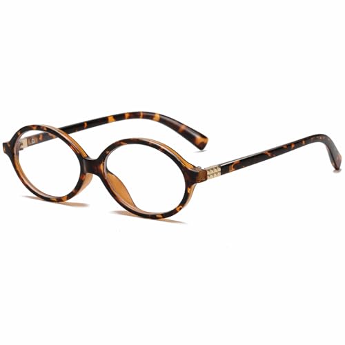 Breaksun Fashion Oval Glasses for Women Men Retro Round Tortoise Frame Blue Light Glasses Nerd Eyeglasses