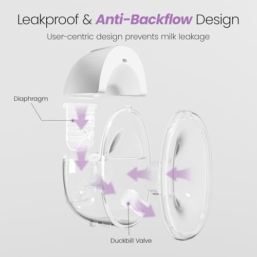 Breast Pump Hands Free, Wearable Breastfeeding Pump with 4 Modes & 9 Levels, Portable Electric Breast Pump, Strong Suctio...