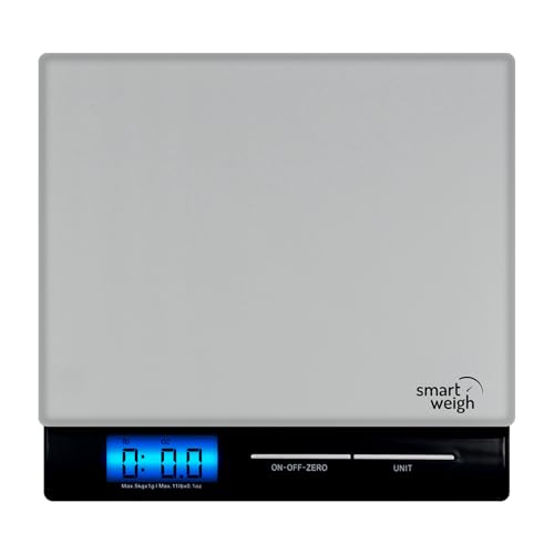Smart Weigh Professional USPS Postal Scale with Tempered Glass Platform, Multiple Weighing Modes and Tare Function, Silver...