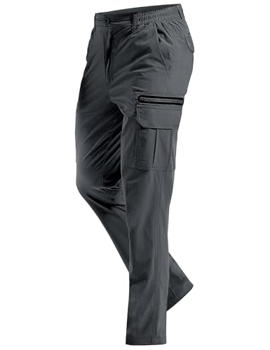 MOURCE Hiking Pants Men Lightweight Quick-Dry - Water Resistant Stretch Travel Pants with 7 Pockets for Outdoor Fishing