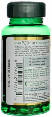 Nature's Bounty Vitamin D-5000 IU Softgels, Maximum Strength 100 ea (Pack of 4)
