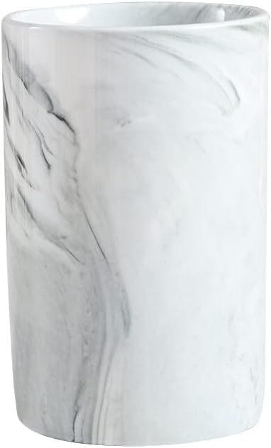 Ceramic Toothbrush Holder, Bathroom Cup, Drinking Mug, Coffee Cups, Marble Pattern Pen Holders, 300ml/Pcs (Grey)
