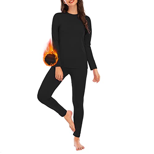 American Trends Womens Thermal Underwear Set - Long Johns for Base Layer Women with Fleece Lined for Winter-Warm Loungewear