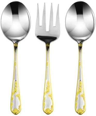 75-Pc Luxury Flatware Set for 12 w/Storage Case 24K Gold Premium Dining Cutlery Service - 18/10 Surgical Stainless Steel Silverware Hostess Serving Set in a Chest
