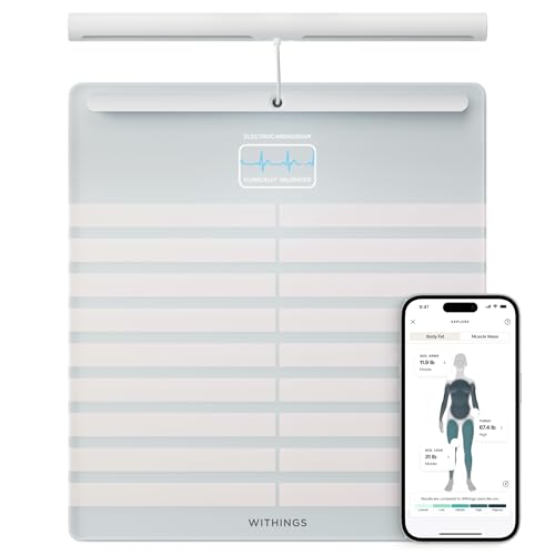 WITHINGS Body Scan - Smart Scale with Segmental Body Composition Analysis, Weighing Scales Body Weight & Vascular Age, Vis...