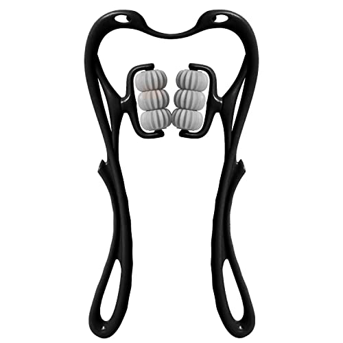 HaSeftni Neck Massager, Upgrade 6 Balls Massage Point Roller Massager for Pain Relief Handheld Tool Suitable Legs Waist an...