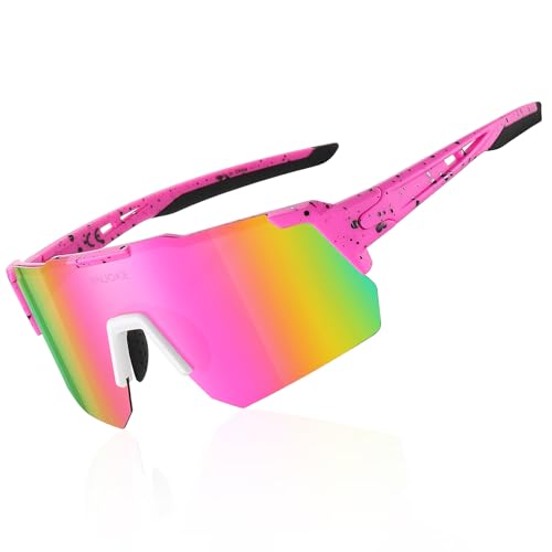 HNJOKE Sports Polarized Sunglasses, UV 400 Protection Sun Glasses Women, Mens Glasses for Cycling Biking Running