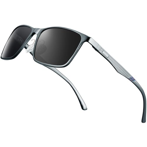 BIRCEN Polarized Mens Sunglasses for Driving: UV Protection Al-Mg Metal Sunglasses Lightweight Shades for Fishing Travel Golf