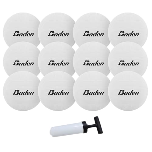 Baden 4 inch Mini Volleyball 12-Pack with Pump for Team Gift, Award, and Pool Friendly