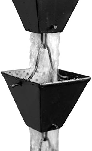 Nutshell Stores Medium Square Cups Rain Chain - Black - 8 Feet