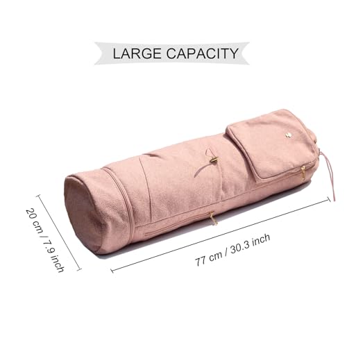 ESVAN Yoga Mat Bag with Multi Pockets Drawstring Yoga Mat Carrier Pilates Exercise Multi-Functional Storage Bag