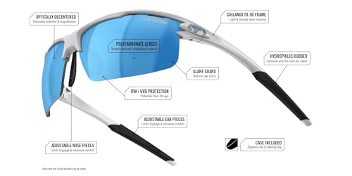 Rivet Sport Sunglasses, Ideal For Cycling, Golf, Pickleball, Running And Tennis