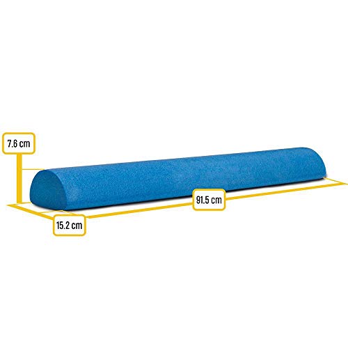 Body-Solid Tools Half Foam Roller - Ideal for Physical Therapy, Exercise and Balance Training, 1/2 Foam Roller Half Round ...