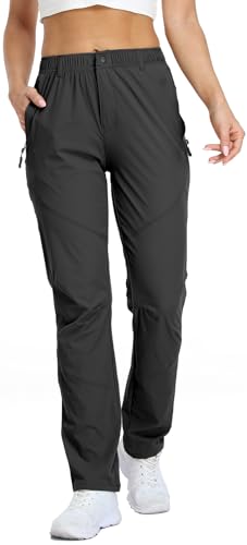 SPOSULEI Womens Summer Lightweight Pants Outdoor Nylon Quick Dry Travel Golf Hiking Sweatpants with Zipper Pockets
