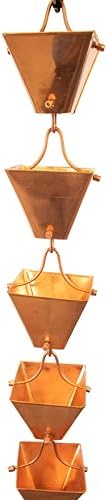 Nutshell Stores Medium Square Cups Rain Chain - Copper - 12 Feet