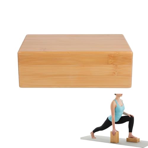 SUPVOX Natural Bamboo Block: High Density Yoga Brick for Stability & Support - Non-Slip Yoga Prop for Stretching and Align...