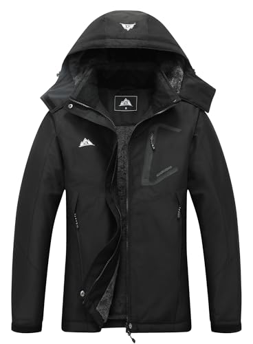 MOERDENG Women's Ski Jacket Waterproof Winter Coat Hooded Snowboarding Jacket Warm Winter Jacket