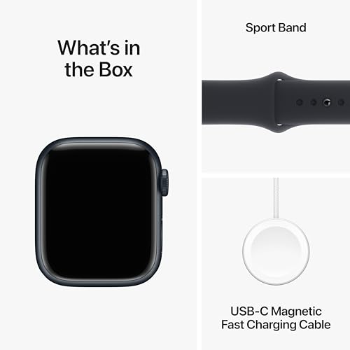 Apple Watch Series 9 GPS 41mm Midnight Aluminum Case with Midnight Sport Band - S/M (2023)